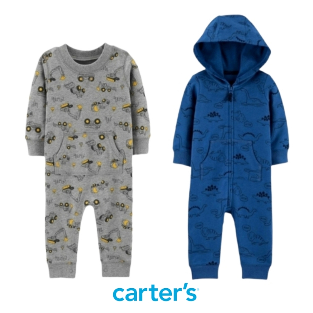 NWT Bundle of 2 Carter's Jumpsuits Playsets, 18 months
